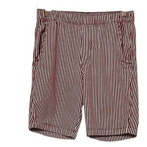 NA XXXX  ???? Unisex Striped Burgundy/Maroon  & White Seersucker Shorts